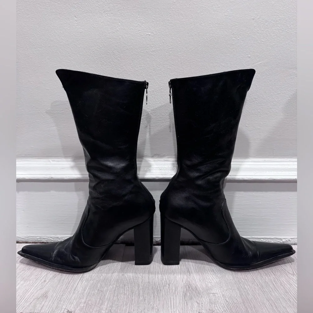 Cafenoir Black Italian Leather Women's Boots, size - Picture 4 of 10